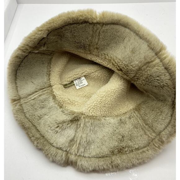 Fownes Faux Suede Fur Accent Bucket Hat Tan Boho Classic Warm 70's - Picture 5 of 14